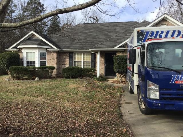 Pride Plumbing was called out for sewage backing up into the home. We used a pressure device at an outside cleanout and cleared a blockage in the main outside sewer drain line. We also provided a price quote to 1) dig a ditch from the house to the town sewer tap to expose and remove the outside main sewer drain line; 2) install a new 4-inch PVC sewer drain line (connecting it to the main drain line under the home) along with proper cleanouts and fittings per code; 3) install tracer wire in the ditch along with the new sewer drain line; and 4) backfill, tamp, and spread grass seed and straw after the work has been inspected and approved by the county's Inspection Department.