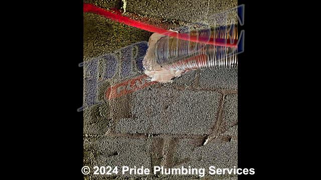 Pride Plumbing came out and performed the following work: 1) removed and relocated the water lines for two toilets - changing them from coming up through the floor to coming through the wall; and 2) installed a dryer vent underneath the home and having it exit outside the home's foundation.