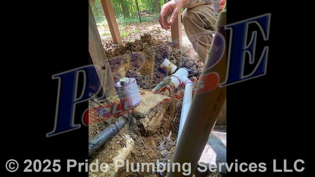 Pride Plumbing came out and replaced a bathtub/shower's overflow, drain, P-trap, and drain line through the floor to under the house in the crawlspace, and to where it ties into the main sewer drain stack, with new PVC piping and fittings.