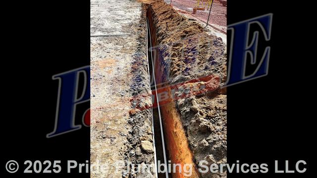 Pride Plumbing came out and performed the following work: 1) after using a sonar locator to locate the existing outside main water supply line, trenched a ditch from the water meter to the building to expose and remove the outside main water supply line; 2) installed two new one-inch Schedule 40 PVC pressure pipes and fittings from the water meter to the building along with installing tracer wire; 3) connected the new water lines to existing water line connections under the building, and installed two ball valve main water cutoffs in the crawlspace; 4) installed two new pressure reducing valves (PRV), ball valves, and check valves inside two new meter boxes; 5) tested the new water lines for leaks and working order; and 6) backfilled and tamped the ditch after the work was completed and approved by Moore County’s Inspection Department.