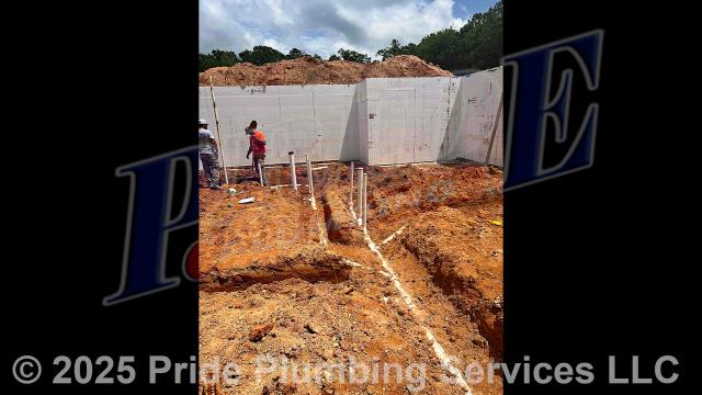Pride Plumbing came out and installed the under-slab plumbing for a new construction build.