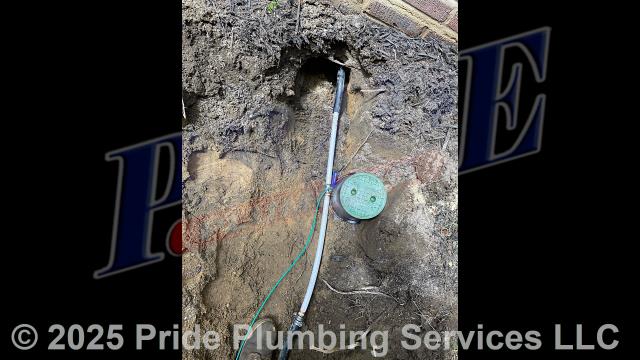 Pride Plumbing came out and: 1) trenched a ditch from an existing water meter to the house to expose and remove the outside main water supply line; 2) installed a new 1-inch black roll and PEX outside main water supply line from the water meter to the house along with installing tracer wire; 3) connected the new water line to an existing water line connection under the house and installed a ball valve main water cut off in the crawlspace; 4) installed a new pressure reducing valve (PRV), ball water shutoff valve, and check valve at the water meter in the meter box; 5) tested the new water line for leaks and working order; and 6) backfilled and tamped the ditch after the work was completed and approved by Richmond County’s Inspection Department.