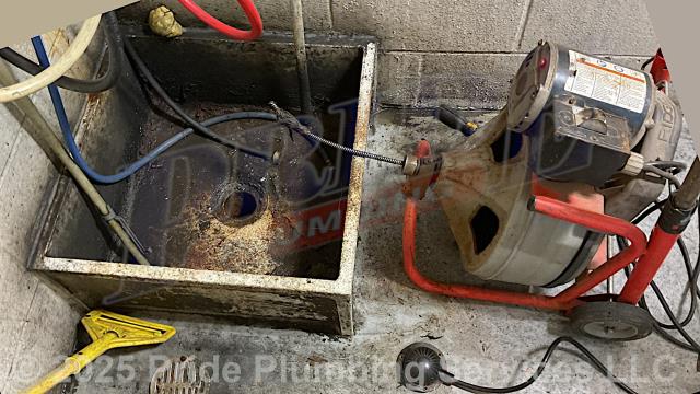 Pride Plumbing was called out for a clogged mop sink drain. We used a sewer machine down through the mop sink drain and cleared the blockage. We tested the mop sink and multiple fixtures for proper drainage with no further issues.