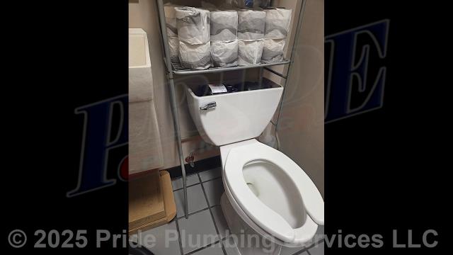 Pride Plumbing came out and replaced a Gerber toilet with a new Gerber Viper ADA pressure assist model (this included draining and pulling the old toilet, inspecting and cleaning the flange, replacing the toilet bowl, toilet tank, tank to bowl gasket and bolts, seat, wax ring gasket, toilet bowl bolts, toilet bowl bolt washers, toilet bowl bolt caps, above-floor stainless steel braided water supply line, and installing the Sloan Flushmate pressure assist cartridge inside the toilet tank). We tested the toilet for leaks and proper operation with no issues. Once installed, we tested for leaks and proper operation with no issues.