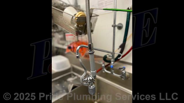 Pride Plumbing came out and performed the following work: 1) pulled a toilet, cleaned the wax ring gasket off, cut the flange loose from underneath the building, installed a new PVC repair flange (connecting it back to the main drain stack underneath the building), installed a new wax ring gasket, replaced the toilet bolts and caps, reset the toilet, and installed a new above-floor braided stainless steel water supply line; 2) replaced three toilets with new Gerber Maxwell models (this included draining and pulling the old toilets, inspecting and cleaning the flanges, replacing the toilet bowls, toilet tanks, tank to bowl gaskets and bolts, seats, wax ring gaskets, toilet bowl bolts, toilet bowl bolt washers, toilet bowl bolt caps, and above-floor stainless steel braided water supply lines); 3) replaced the Sloan flush valve on a urinal; 4) replaced a T&S kitchen sink faucet's pre-rinse sprayer; 5) replaced the aerators on three handwash sinks.