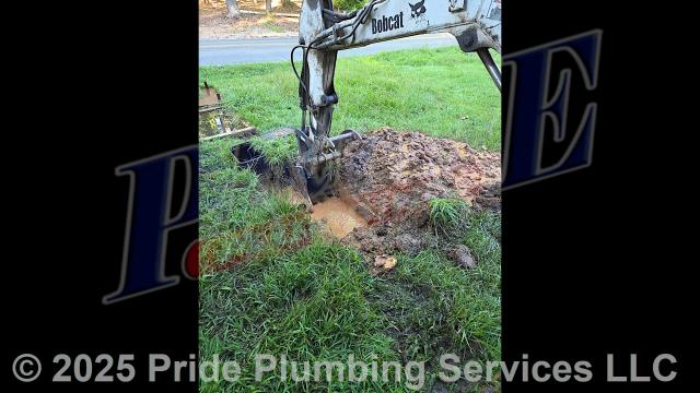 Pride Plumbing came out and: 1) trenched a ditch from an existing water meter to the building to expose and remove the outside main water supply line; 2) installed a new 1-inch black roll and PEX outside main water supply line from the water meter to the building along with installing tracer wire; 3) connected the new water line to an existing water line connection under the building and installed a ball valve main water cut off in the crawlspace; 4) installed a new pressure reducing valve (PRV), ball water shutoff valve, and check valve at the water meter in the meter box; 5) tested the new water line for leaks and working order; and 6) backfilled and tamped the ditch after the work was completed and approved by Richmond County’s Inspection Department.