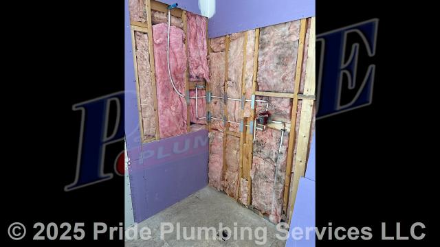 Pride Plumbing came out and installed a new Delta R10000-UNBX rough-in valve for a walk-in shower along with running new PEX piping and fittings and making the appropriate water supply connections underneath the home. We also redid some plumbing underneath the home to do away with a vent in the middle of the floor and moved a toilet flange to a new location.