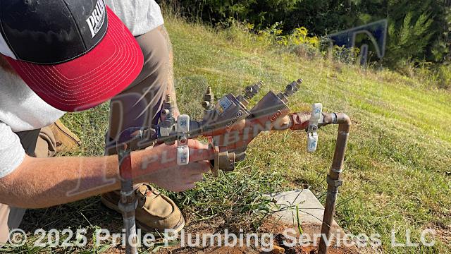 Pride Plumbing came out and rebuilt, tested, and recertified an Apollo RPL4FA reduced pressure zone (RPZ) backflow that had previously failed inspection. After shutting off the water, we removed and replaced the unit's cap, relief valve, check valve #1, check valve #2, and all rubber O-rings and gaskets. Once they were all replaced and lubricated, we reassembled the backflow, turned the water back on, and checked for leaks. We tested the RPZ assembly, and it passed inspection. Pride Plumbing filed the appropriate certification paperwork with Stanly County.