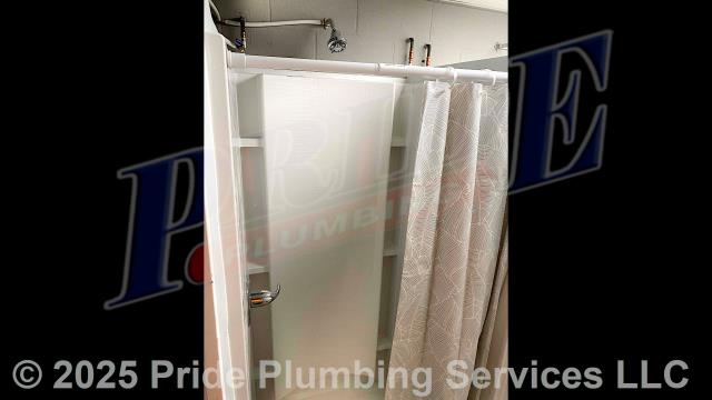 Pride Plumbing came out and performed the following work: 1) removed and replaced an ADA toilet and a urinal with new Kohler models along with installing new Sloan flush valves and stall dividers; 2) installed a new wall-mounted bathroom sink along with a new P-trap, PVC drain line, and hot and cold braided stainless-steel water supply lines; 3) installed three new 4-piece walk-in showers along new Delta shower valves with trim (shower heads, valve handles and covers, and drain covers), PVC drains, PEX hot and cold water supply lines with shut-offs, and connected the new drain and water supply lines to the existing drain and water connections underneath the building; and 4) cut into and removed a small section of concrete flooring; dug down to the cast iron piping; removed the cast iron piping; replaced the piping with new PVC piping and fittings up to the floor height; and replaced the concrete we took out.