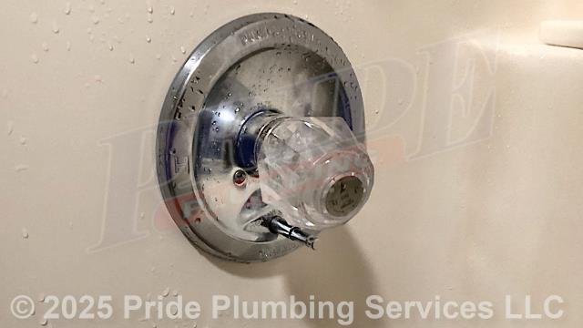 Pride Plumbing was called out for a dripping Delta shower valve. After checking the home's water pressure and finding it acceptable, we used a Delta RP3614 repair kit to replace its lever, seats, and springs, replaced the valve's knob handle, and corrected the issue.
