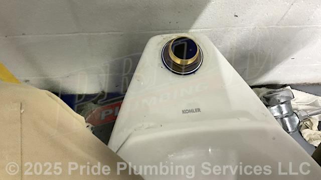 Pride Plumbing came out and replaced a broken flange on a Kohler commercial toilet and a leaking Sloan manual flush valve on a second one. First, we pulled the toilet, cleaned the wax ring gasket off, installed a new flange anchor kit, installed a new wax ring gasket, replaced the toilet bolts and caps, reset the toilet, added six plastic shims underneath the toilet bowl to level the toilet, rebuilt its Sloan automatic flush valve, tested for leaks, caulked around the base of the toilet bowl, and tested for stability, leaks and proper operation with no further issues. Next, on the second toilet, we installed a new spud gasket and a customer-supplied Sloan manual flush valve. Finally, we tested the valve for leaks and proper operation of the toilet with no further issues. Pride Plumbing came out and replaced a broken flange on a Kohler commercial toilet and a leaking Sloan manual flush valve on a second one. First, we pulled the toilet, cleaned the wax ring gasket off, installed a new flange anchor kit, installed a new wax ring gasket, replaced the toilet bolts and caps, reset the toilet, added six plastic shims underneath the toilet bowl to level the toilet, rebuilt its Sloan automatic flush valve, tested for leaks, caulked around the base of the toilet bowl, and tested for stability, leaks and proper operation with no further issues. Next, on the second toilet, we installed a new spud gasket and a customer-supplied Sloan manual flush valve. Finally, we tested the valve for leaks and proper operation of the toilet with no further issues.