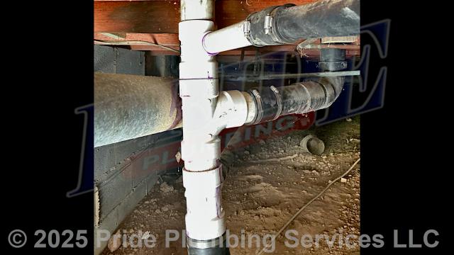 Pride Plumbing was called out for a Briggs toilet not flushing. Our inspection found that the toilet's drain line had kitty litter in it. We cut out the affected section of drain line, replaced the piping with new PEX piping and Fernco couplings, replaced the toilet flange and wax ring gasket, reset the toilet, and tested for leaks and proper operation with no further issues. We also provided cost estimates to 1) repipe and replace the drain lines in the crawlspace, going to all the fixtures in the home (kitchen, one bathroom, and a washing machine), with new PVC piping; installing new fittings and supports under the house for each fixture and air admittance valves inside the home where needed; 2) replace a 40-gallon electric lowboy water heater with a new 40-gallon electric lowboy model; and 3) replace a bathtub/showers’ drain assembly, P-trap, and drain line with a new Watco drain and PVC piping and fittings.