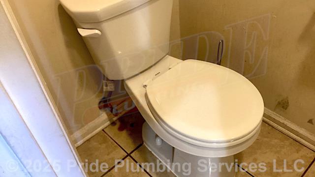 Pride Plumbing came out and replaced an aging American Standard toilet with a new Gerber Viper round-front model. This included draining and pulling the old toilet, inspecting and cleaning the flange, replacing the toilet bowl, toilet tank, tank to bowl gasket and bolts, seat, wax ring gasket, toilet bowl bolts, toilet bowl bolt washers, toilet bowl bolt caps, and above-floor stainless steel braided water supply line. Once installed, we tested for leaks and proper operation with no issues and caulked around the base of the toilet.