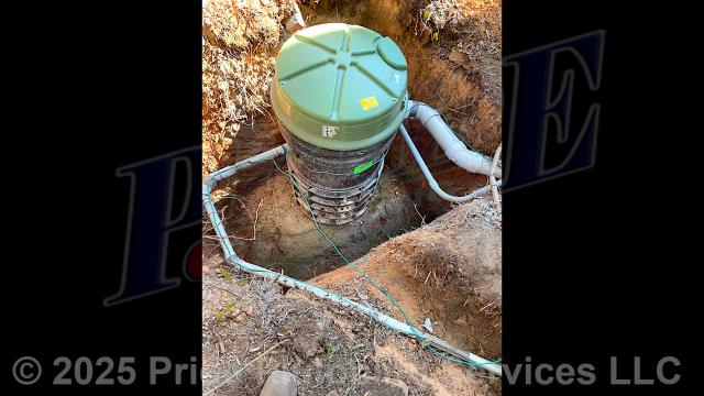 Pride Plumbing came out and replaced a non-working E/One sewage pump. This required us to: 1) call in our septic pump truck and pump out an existing sewer tank; 2) dig up and remove the old E/One sewer pump, tank and control panel; 3) excavate the tank hole and the area around it in order to install a new pump tank and place gravel in the hole; 4) set the new E/One sewer pump into the tank; 5) make the proper drain line and vent connections; 6) install the ball and check valves on the discharge and vent lines respectively; 7) run electrical wiring out of the top of the lid for the electrician to wire the pump into its control panel; and 8) after the unit was properly wired, test it for proper operation. Pride Plumbing came out and replaced a non-working E/One sewage pump. This required us to: 1) call in our septic pump truck and pump out an existing sewer tank; 2) dig up and remove the old E/One sewer pump, tank and control panel; 3) excavate the tank hole and the area around it in order to install a new pump tank and place gravel in the hole; 4) set the new E/One sewer pump into the tank; 5) make the proper drain line and vent connections; 6) install the ball and check valves on the discharge and vent lines respectively; 7) run electrical wiring out of the top of the lid for the electrician to wire the pump into its control panel; and 8) after the unit was properly wired, test it for proper operation.