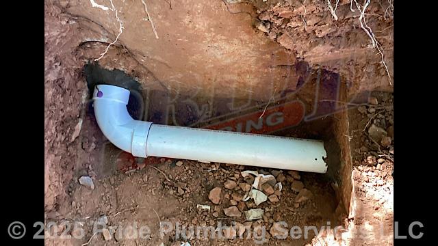 Pride Plumbing came out and removed and replaced a broken and leaking PVC pipe connecting two sections of a septic tank with new PVC and piping. After replacing the pipe, we resealed both tank penetrations with cement.