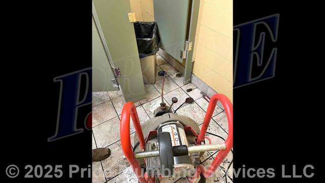 Pride Plumbing was called out for sewage backing up into the building. We used a sewer machine down through a floor drain in the bathroom and cleared the blockage. We tested the floor drain and multiple fixtures for proper drainage with no issues.