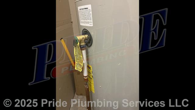 Pride Plumbing was called out for a water leak at a 50-gallon gas State water heater. We found the leak was coming from the unit's temperature and pressure (T&P) relief valve. We replaced the T&P relief valve, ensuring that it was properly vented, and corrected the issue.