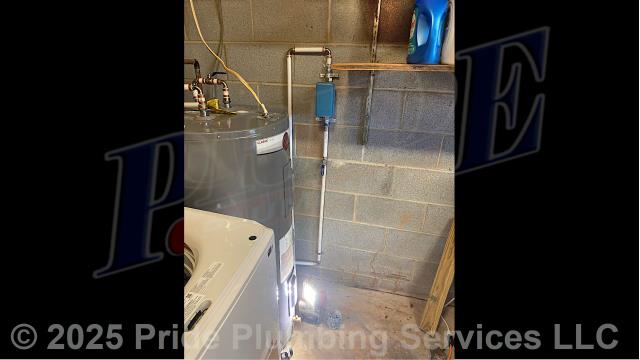 Pride Plumbing came out and performed the following work: 1) replaced three yard hydrants (this required us to dig down and uncover their water supply lines, bust the concrete around the yard hydrants, remove the water supply lines and the yard hydrants, install the new yard hydrants and PEX piping going to them; connect all the PEX piping to the existing outside main water supply line, pour pea gravel around the new yard hydrants, cover the pea gravel with new cement, and cover and tamp the new water lines); and 2) installed a customer-supplied Moen valve operator smart water shutoff (this required us to turn off the water to the home; cut and remove an existing valve-type water shutoff in the basement behind a water heater; convert the water lines to PEX and go up the wall 48-inches and over to the right for easy access; add a stainless-steel ball valve before the device; add the device, reconnect the water line to the home; and cut the water back on and test for leaks).