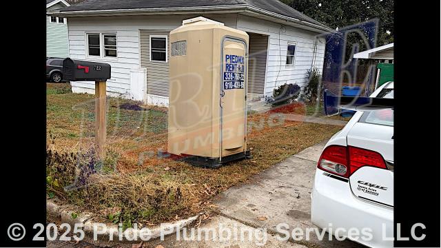 Pride Plumbing came out and delivered one Piedmont Rent-A-Jon work port-a-jon. We pumped it out and emptied, cleaned, and restocked it with toilet paper and hand sanitizer each week it was in use. (https://piedmontrentajon.us)