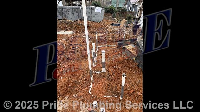 Pride Plumbing came out and performed the following work: 1) in the kitchen, installed a kitchen sink and faucet, and a refrigerator ice maker; 2) in the master bathroom, installed a lavatory and faucet, toilet, and tile bathtub/shower (including the shower valve, valve handle(s), showerhead, and downspout diverter); 3) in a second bathroom, installed a toilet and bathtub/shower; 4) in the laundry room, installed a ProPlus plastic washer box and the water and drain hookups for a washing machine; 5) installed a water heater along with installing its recirculating pump under the master bathroom sink; 6) installed two outside hose bib spigots and made the water connections for an outdoor shower; 7) rerouted the sewer drain under the house for a new addition slab; and 8) made all the water and drain connections for each interior fixture to the main water and drain lines underneath the home.