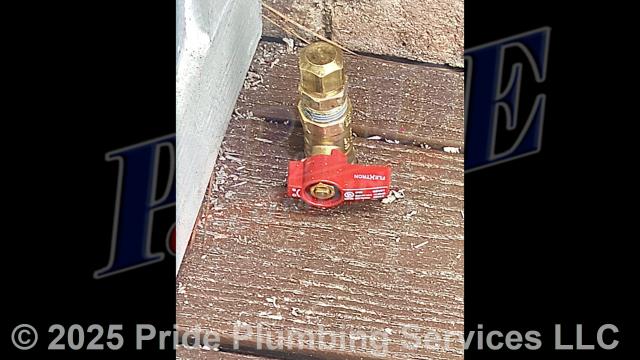 Pride Plumbing came out and used black iron and copper piping and flare fittings and relocated a grill's gas supply line and ball shutoff valve.