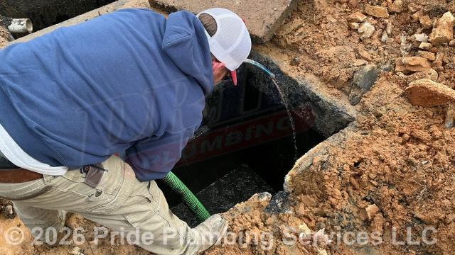 Pride Plumbing was called by the customer to come out and pump out their septic tank. We arrived with our septic pumping truck; removed the tank's two access covers (the customer had already dug them up), pumped out both sides of the tank; cleaned the tank’s filter; ensured proper drainage and flushing; reset the access covers; and covered the tank back up.