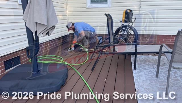 Pride Plumbing was called out for sewage backing up into the home. We used a water pressure jetter device at a cleanout underneath the home and cleared a blockage in the main outside sewer septic drain line. We tested multiple fixtures for proper drainage with no issues.