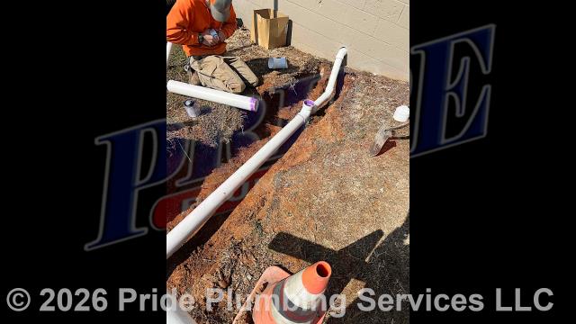 Winston-Salem, NC - Pride Plumbing came out and performed the following work: 1) installed a shower drain and corrected the fall for the drains for a bathroom sink vanity and toilet; 2) set the bathroom sink vanity and toilet in place; 3) ran new PEX water supply lines from a storage room up and through the ceiling to the bathroom, and over to the shower, bathroom sink vanity, and toilet; 4) insulated the new PEX water supply lines; 5) installed water supply stops for the bathroom sink vanity and toilet; 6) installed a walk-in shower along with its shower valve, showerhead, drain cover, and ADA stainless-steel grab bars; and 7) made all the appropriate water and drain connections. The NC DOT cut the concrete floor through two rooms and trenched and ran a new sewer line from the building to the city sewer tap. We made the necessary PVC drain connections to the sewer main on the side of the building and added a new two-way cleanout.
