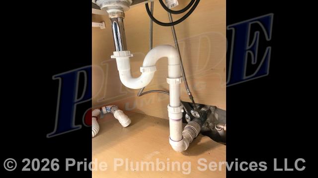 Winston-Salem, NC - Pride Plumbing came out and performed the following work: 1) supplied and installed a Halo Water Systems whole-house carbon water filter in the garage; 2) installed a new 1-inch PEX main water supply line loop in the garage along with a new main water ball shutoff valve; and 3) removed the P-traps underneath two sinks (one in a bathroom and the other in the garage) and replaced the one in the bathroom with a new P-trap and the one in the garage with a new S-trap.