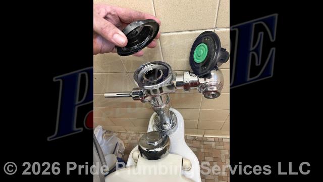 Pride Plumbing was called out for a Standard commercial toilet that wasn't flushing properly. First, we pulled the toilet and inserted a camera down through the flange to check for a blockage, but there wasn't one. After replacing the wax ring gasket and resetting the toilet, we replaced the Sloan flush valve, closet spud and shut off. We then tested for leaks and flush with no issues.