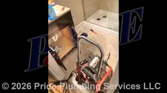 Pride Plumbing was called out for sewage backing up into the home. First, after shutting off the water, we pulled a toilet, used a sewer machine down through the toilet's flange, and cleared a blockage. Next, we used the sewer machine down through the shower's drain and cleared a second blockage. Then we removed the bathroom sink's P-trap and ran the medium sewer machine down through its drain just to ensure that it was clear. Finally, after replacing the toilet bowl's wax ring gasket and toilet bowl bolts and caps, and resetting the toilet, we turned the water back on and tested for leaks and proper drainage with no further issues.