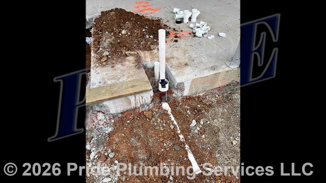 Pride Plumbing came out and began cutting and digging out a concrete slab and installing the plumbing for a new construction build.