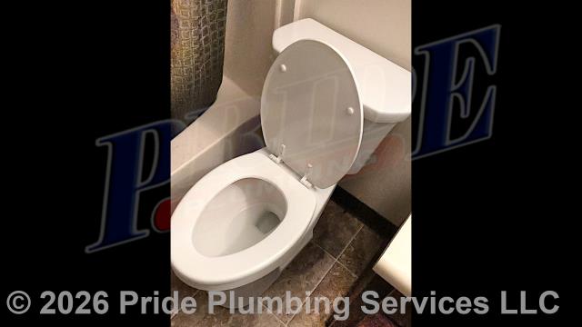 Pride Plumbing came out and 1) replaced a toilet with a new Gerber Viper model (this included draining and pulling the old toilet, inspecting and cleaning the flange, replacing the toilet bowl, toilet tank, tank to bowl gasket and bolts, seat, wax ring gasket, toilet bowl bolts, toilet bowl bolt washers, toilet bowl bolt caps, and above-floor stainless steel braided water supply line. Once installed, we tested for leaks and proper operation with no issues); and 2) replaced a leaking 38-gallon electric lowboy water heater with a new 38-gallon electric Rheem PROE38-S2-RH95-B lowboy model (this included removing and disposing of the old water heater; and installing the new water heater, ball water shut-off valves, PEX and stainless steel water supply lines to the water heater's water connections, a brass drain valve, connecting the unit's electrical connections, bleeding the air out of the water lines, venting the T&P valve, and setting the unit's temperature.