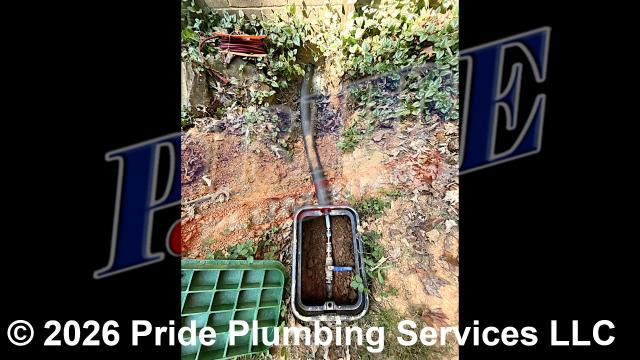 Pride Plumbing came out and performed the following work: 1) installed a new PEX main water line at the water meter along with installing a water meter box; 2) ran the water line into the crawl space and made the water line connections underneath the house and installed a new thermal expansion tank; 3) took the home off its well system, all but the hose bibs; 4) insulated the new water line where it runs shallow at the home's foundation; and 5) installed two new Woodford 19 frost-free outside hose bib spigots - one in front of the building and one in the back.