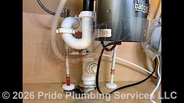 Pride Plumbing was called out for a water leak underneath a kitchen sink. Our inspection found that the leak was coming from one of the faucet’s water supply stops. We cut out both hot and cold supply stops and short sections of their water supply lines coming up through the floor and replaced them with new supply stops and PEX piping and stainless-steel fittings (along with replacing a PEX tee and an angle stop). We also installed new braided stainless-steel water supply lines from the supply stops to the faucet. We tested for leaks and proper operation of the faucet with no further issues. The customer also had a toilet tank that would run constantly and not fill. Our inspection found that the toilet tank's flapper was deteriorated and would not seal off the tank which caused it to run constantly. We replaced the toilet tank's flapper with a new Kohler GP83064 flapper and tested for leaks and proper operation with no issues.