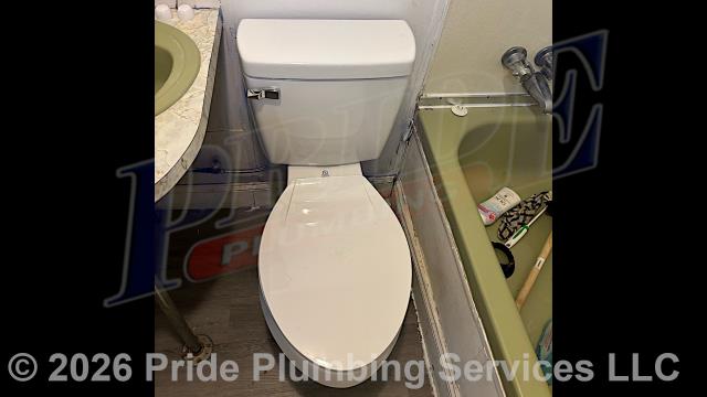 Pride Plumbing came out and performed the following work: 1) replaced a cracked and leaking flange on a toilet (this required us to drain and remove the toilet, clean the silicon gasket off, cut the flange loose from underneath the home, install a new PVC repair flange, and install three new wax ring gaskets); and 2) after the flange repair, replaced the toilet (which had a cracked toilet bowl) with a new customer-supplied Project Source model (this included replacing the toilet bowl, toilet tank, flapper, water fill valve, tank to bowl gasket and bolts, seat, toilet bowl bolts, toilet bowl bolt washers, toilet bowl bolt caps, and above-floor stainless steel braided water supply line). We then tested the toilet for leaks and proper flushing with no further issues.