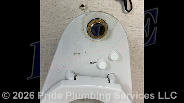 Pride Plumbing was called out for a clogged Mansfield toilet in the ICU room of the hospital. The toilet was removed for inspection, and water was run down through the drain line. However, the drain line was confirmed to be clear, with no stoppages present. It was our belief it cleared on its own before we arrived. We reset the toilet, installing a new wax ring gasket, toilet bolts, and a customer-supplied spud. After completing these tasks, the toilet was tested and was found to be operating correctly. We also provided a cost estimate to replace the toilet with a new Gerber Viper model. This would include draining and pulling the old toilet, inspecting/cleaning/replacing the flange, replacing the toilet bowl, toilet tank, flapper, water fill valve, tank to bowl gasket and bolts, seat, wax ring gasket, toilet bowl bolts, toilet bowl bolt washers, toilet bowl bolt caps, and above-floor stainless steel braided water supply line.
