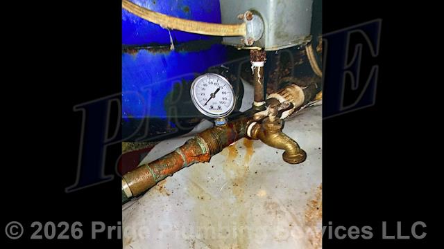 Pride Plumbing came out and performed the following work after shutting off the water to the home: 1) removed, cleaned, and reinserted the cartridge inside a leaking Moen single-handle kitchen sink faucet and stopped a leak; 2) replaced the washer inside a leaking outside hose bib spigot and stopped a leak there; and 3) replaced a leaking pump gauge on a well. We then turned the water back on and tested all repairs for leaks and proper operation with no further issues.