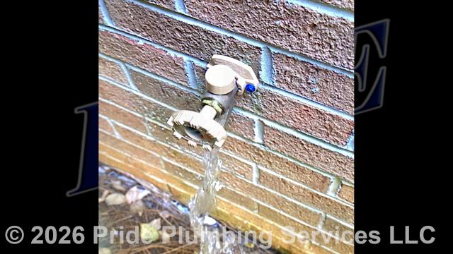 Winston-Salem, NC - Pride Plumbing came out and performed the following work: 1) turned the water off to the house and cut into the wall beside a master bathroom American Standard toilet; 2) removed a damaged hose bib from its exterior wall; 3) installed a new Woodford 19 frost free hose bib and used PEX piping and fittings to make its water line connection; 4) turned the water back on and tested for leaks and proper operation of the fixture; and 5) installed a ProPlus plastic plumbing access panel to cover the hole we cut in the wall.
