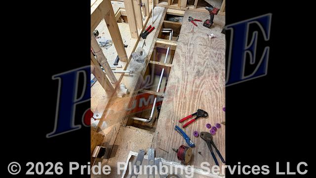 Pride Plumbing came out and performed the following work: 1) demoed a bathroom in order to perform a remodel of its plumbing; and 2) installed new PVC drain piping and PEX water piping for a toilet, tile walk-in shower, and dual-basin bathroom sink vanity (this required us to cut out a section of flooring in order to run the new water supply lines).