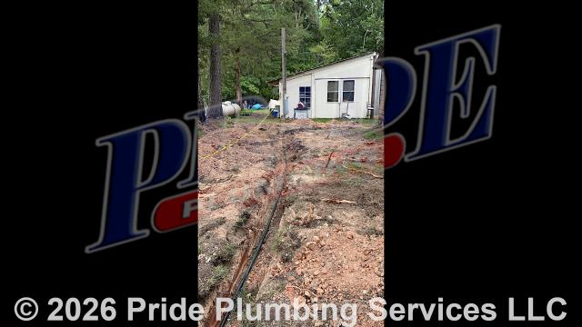 Pride Plumbing came out and: 1) trenched a ditch from an existing water meter to the house to expose and remove the outside main water supply line; 2) installed a new 1-inch black roll and PEX outside main water supply line from the water meter to the house along with installing tracer wire; 3) connected the new water line to an existing water line connection under the house and installed a ball valve main water cut off in the crawlspace; 4) installed a new pressure reducing valve (PRV), ball water shutoff valve, and check valve at the water meter in the meter box; 5) tested the new water line for leaks and working order; and 6) backfilled and tamped the ditch after the work was completed and approved by Montgomery County’s Inspection Department.