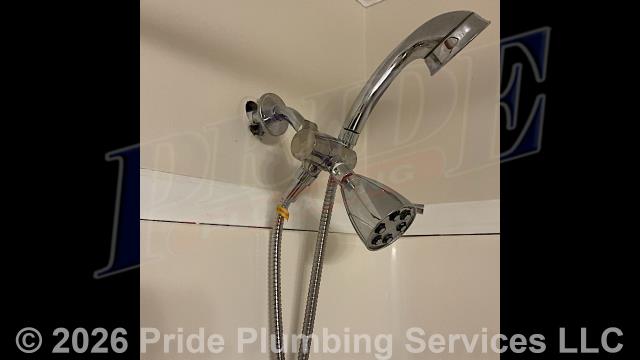 Pride Plumbing was called out for a shower arm broken off inside the wall. After shutting off the water and cutting an access in the shower wall, we removed and replaced the drop ear and shower arm (adding a 90-degree swivel and ProPlus shower arm with flange). We also added backing behind the drop ear for extra support. We then cut the water back on and tested for leaks with no further issues.