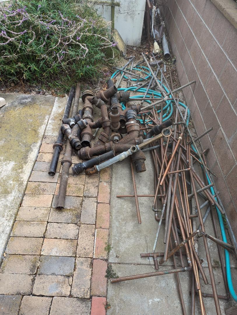 Removed all of the cast iron waste piping in preparation for a whole house drainage repipe in Grover Beach.
