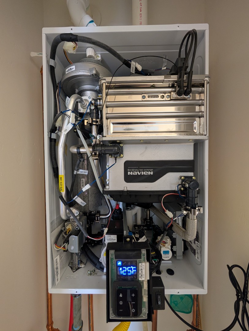 performed an annual maintenance on a Navien NPE240a tankless water heater in Templeton.  