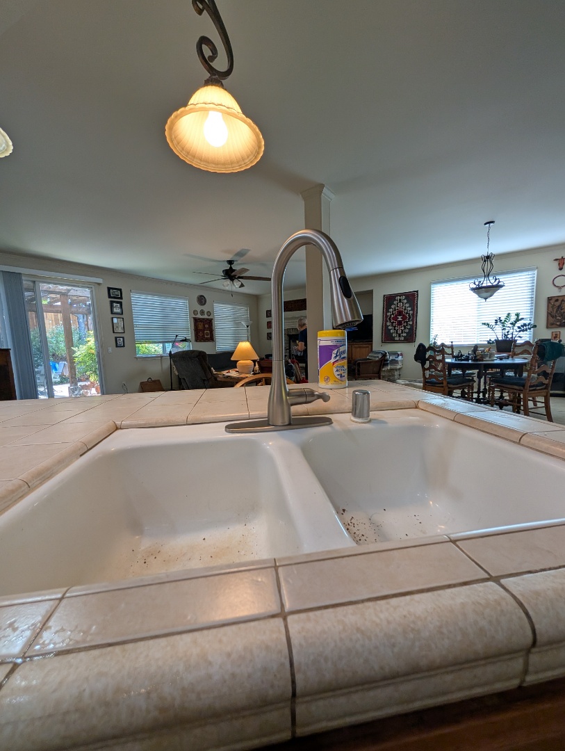 Installed a customer supplied Moen kitchen faucet in Paso Robles.  