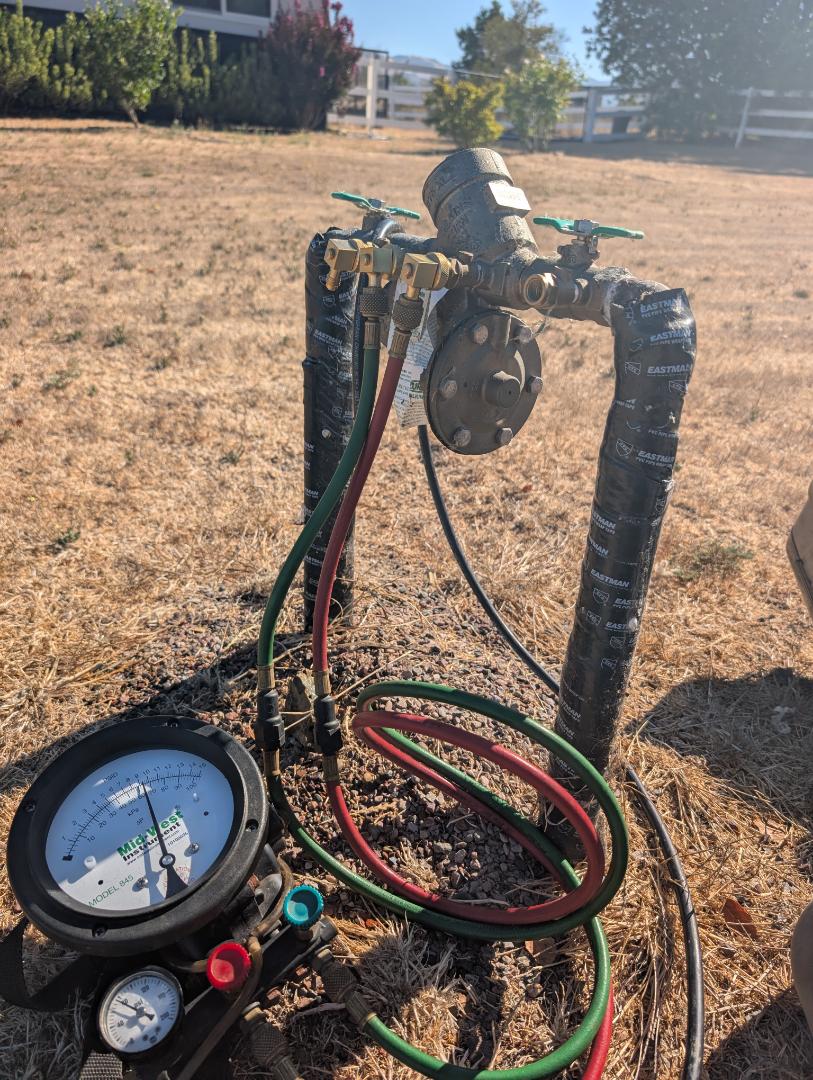 tested a Wilkins backflow preventer assembly in San Luis Obispo.