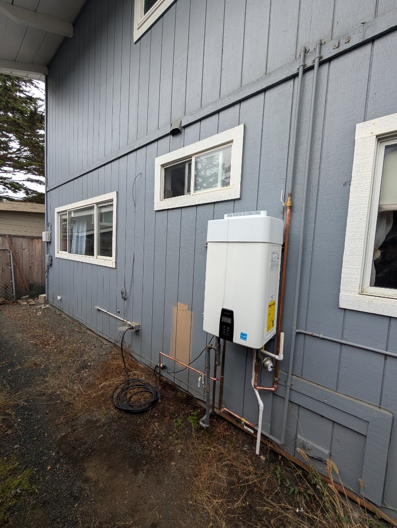 corrected a Navien tankless water heater installation in Cambria. 