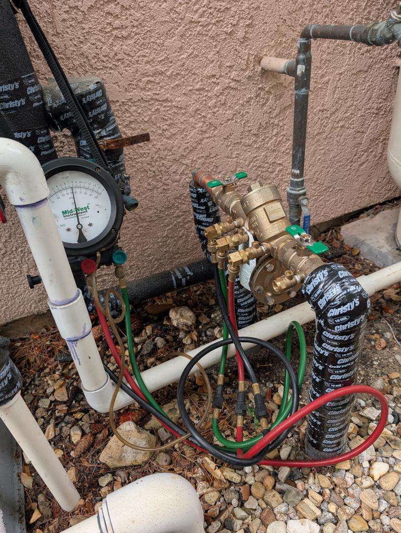 performed an annual test on a Wilkins backflow preventer assembly in Paso Robles.  Installed a new Moen Flo and repaired a frozen garbage disposal.   performed an annual test on a Wilkins backflow preventer assembly in Paso Robles.  Installed a new Moen Flo and repaired a frozen garbage disposal.