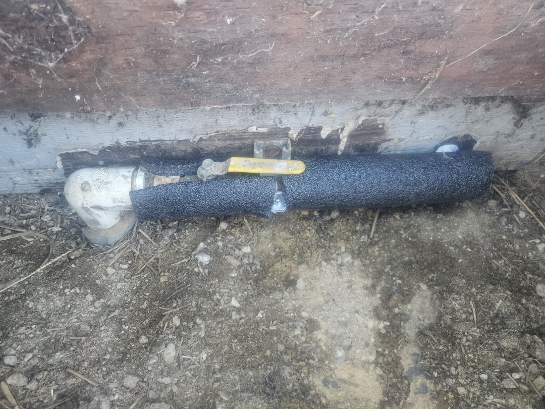 Rerouted service valve line to reduce turbulent water Rerouted service valve line to reduce turbulent water