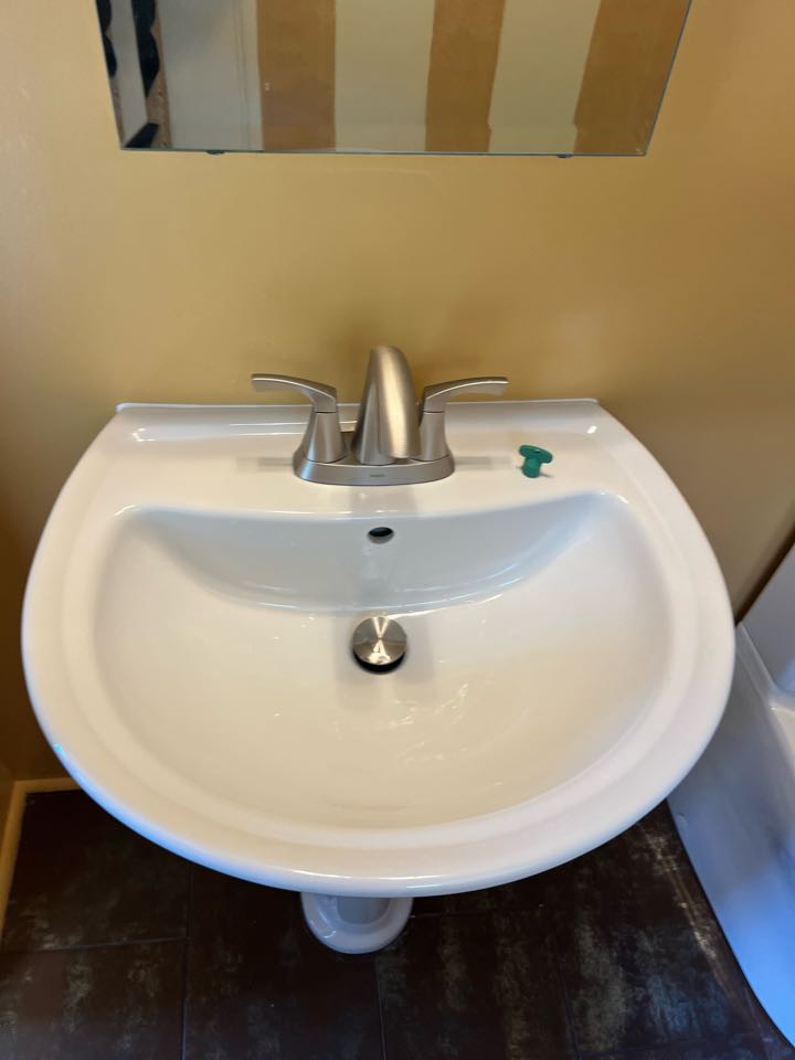 Arrived at the job to install a new fill valve and reinstall a pedestal sink